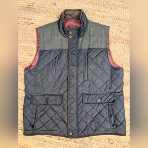 Vince Camuto Blue Red Gray Puffer Tweed Casual Outdoor Vest Men's‎ Size XL